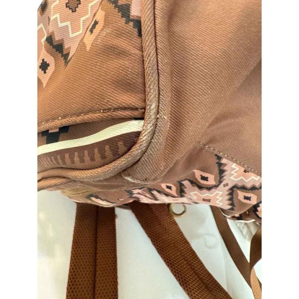Wrangler Diaper Bag Backpack Aztec Brown Montana Western Southwest Compartments